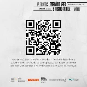 Webinar - 6º Encontro Património, Artes e Turismo Cultural